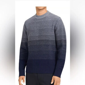 Theory Burton Crew Sweater Wool Cashmere Navy Large